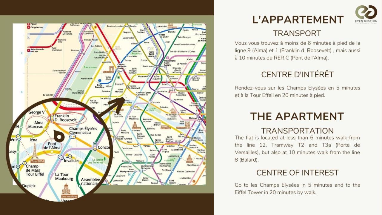 Champs Elysees!Montaigne, New Luxurious 6Pers Flat 파리 외부 사진